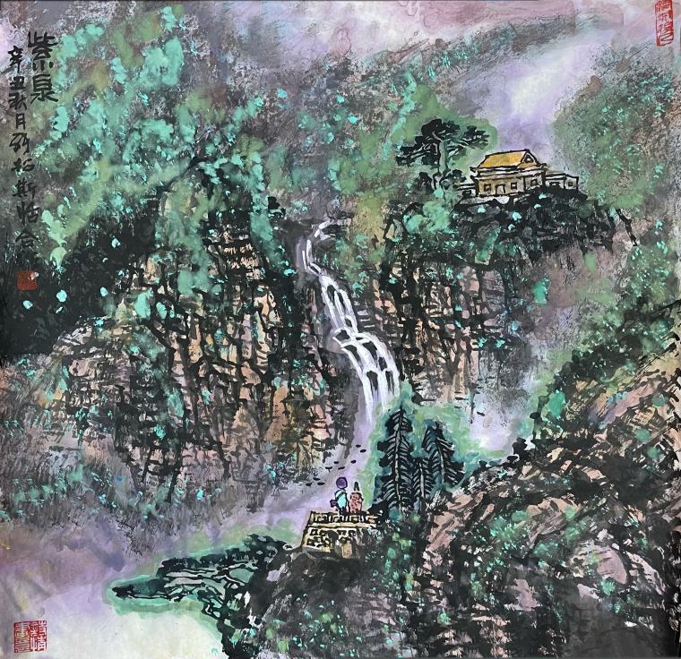 《紫泉》68X68cm