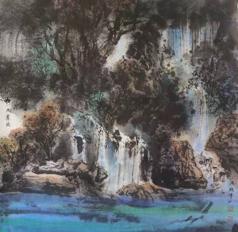 《九寨沟》68X68cm