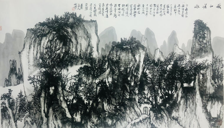 《秋山嵯峨》68X136cm副本