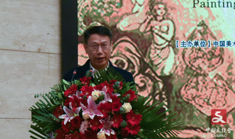 广西文联副主席唐正柱宣布展览开幕