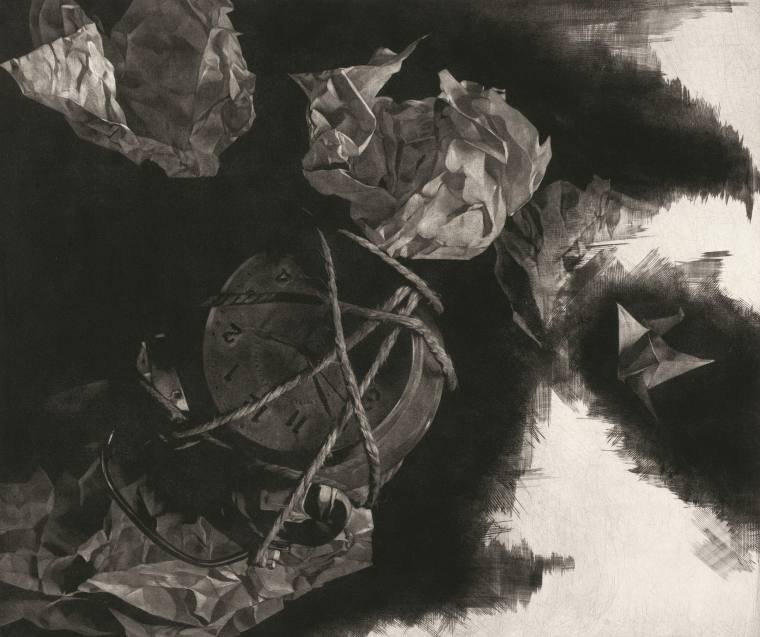 33、张雪松  时间·律动  铜版美柔汀  42x50cm 2020年  266281