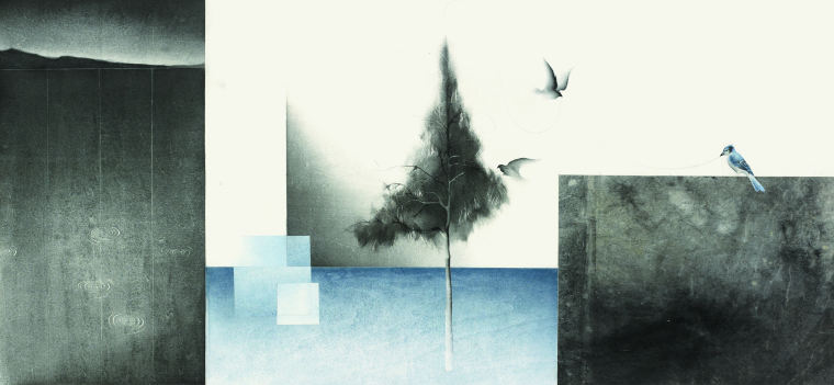 61、符幸寒  在川上  水印木刻  55.5x120cm  2021年  266337