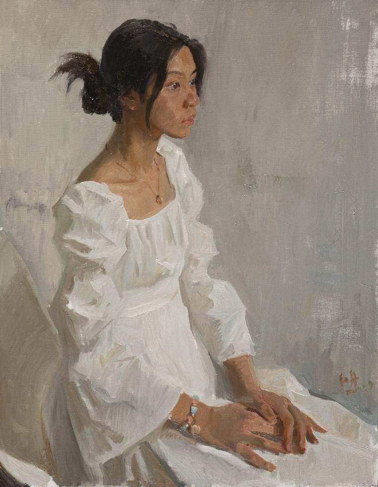《南粤姑娘》  100x80cm 2022 何红舟