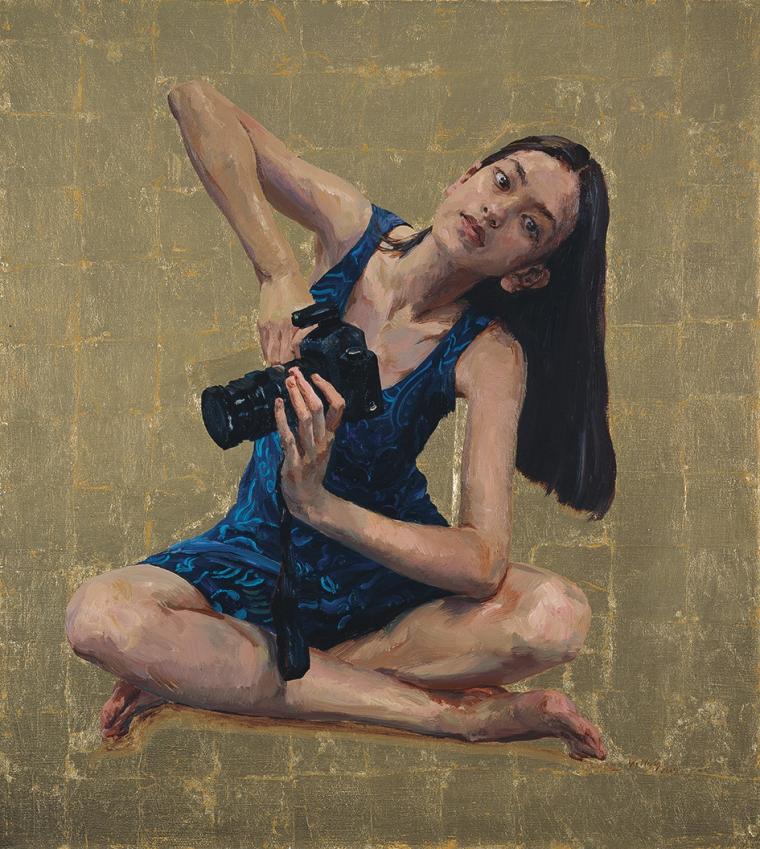 喻红 《红孩》 100×90cm 丙烯 2015年