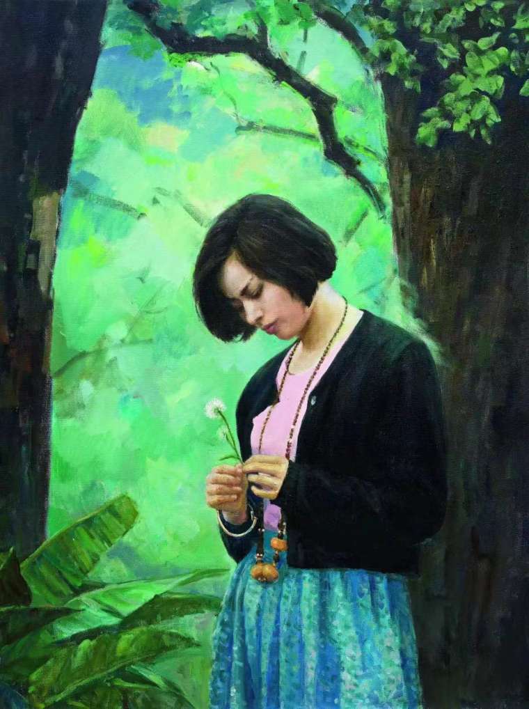张祖英 《春—蒲公英》 130cmx97cm 布面油画 2021年