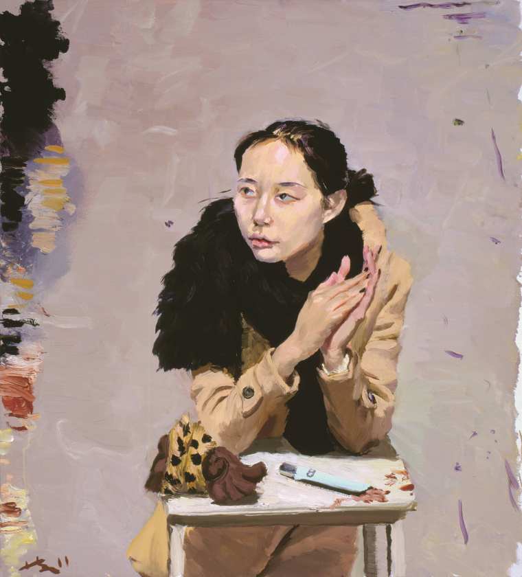 刘小东 《丽丽》100cmx90cm 布面油画 2019年