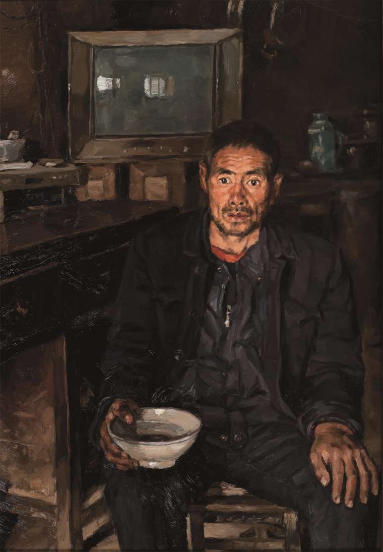 杨飞云 《一碗热水》 布面油画 116cmx81cm 2015年