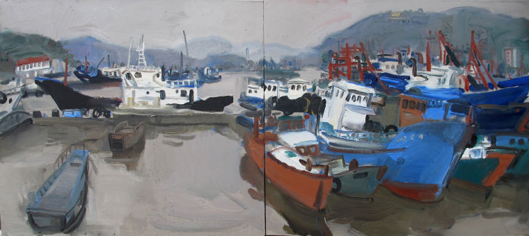 王琨  《港湾二》160x65cm  2013年4月 