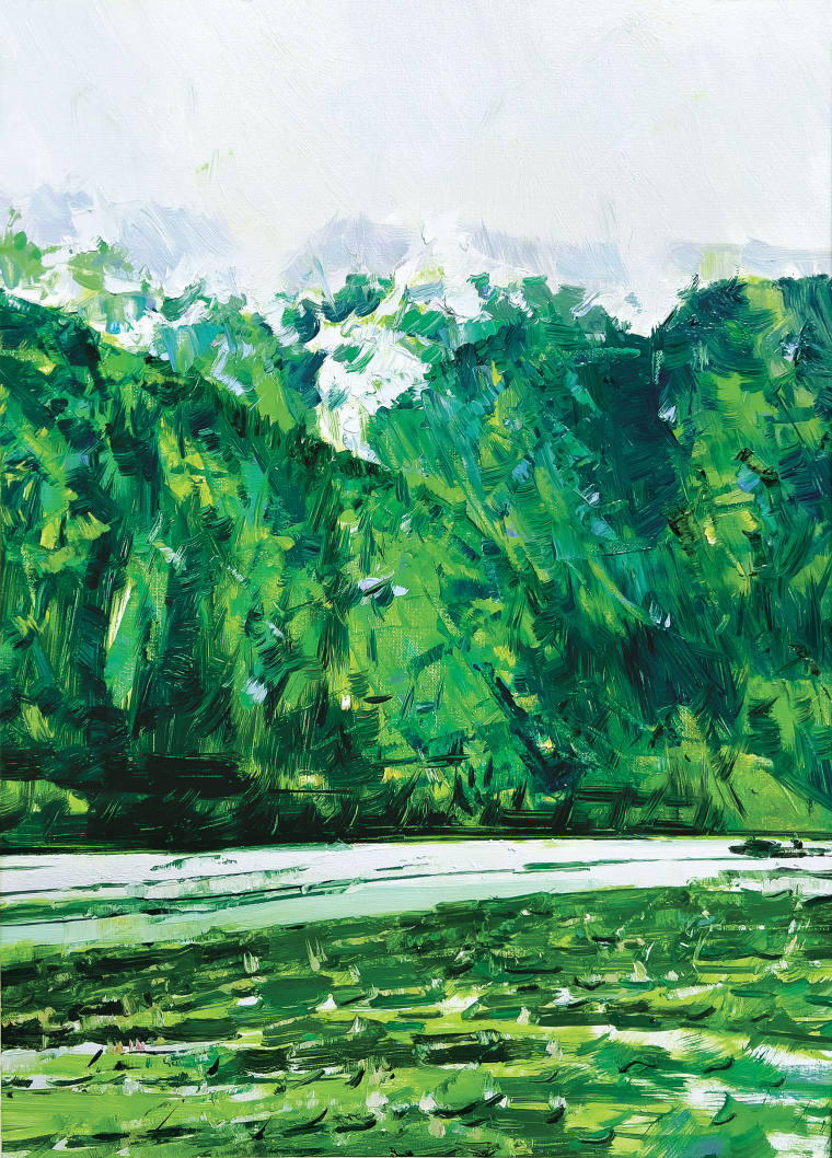 《富春江望》（二）油画 73cm×50cm 2022