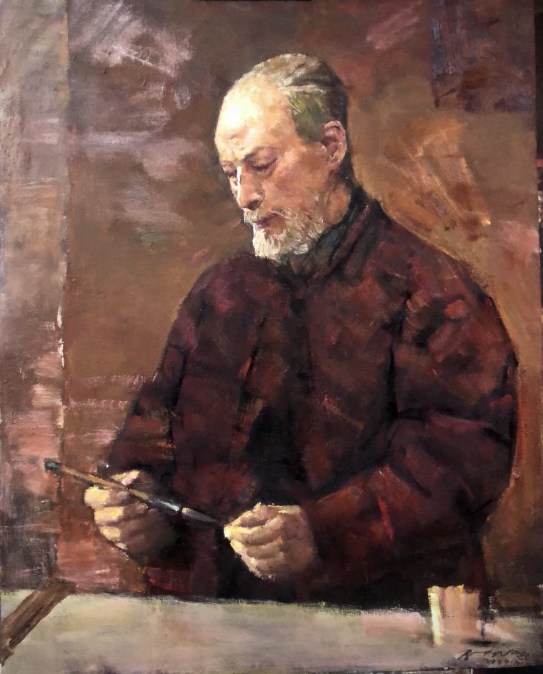郭北平 《画家王子武》 100cmx80cm 布面油画 2022年
