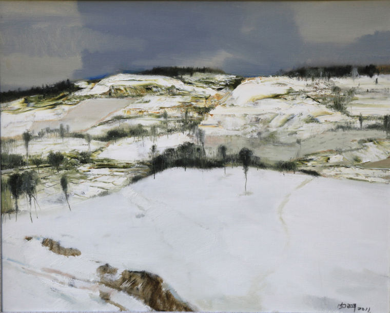 白羽平-《塞北雪》100x80cm 2013 布面油画