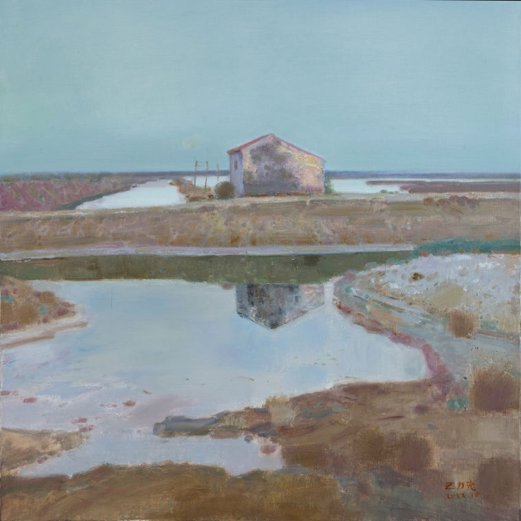 《朝晖》油画 80x80cm 2022.10