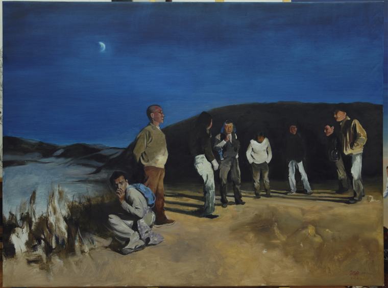 安美1960-贺丹 《一个夜晚》布面油画150cmx200cm 2017