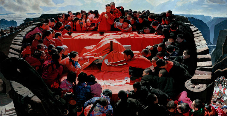 王沂东布面油画《太行喜事》180x350cm 2010-2014