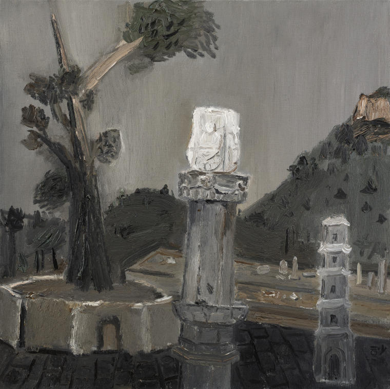 黄少鹏 《灵岩寺写生-唐代遗迹》 布面油画 60×80cm 2014年