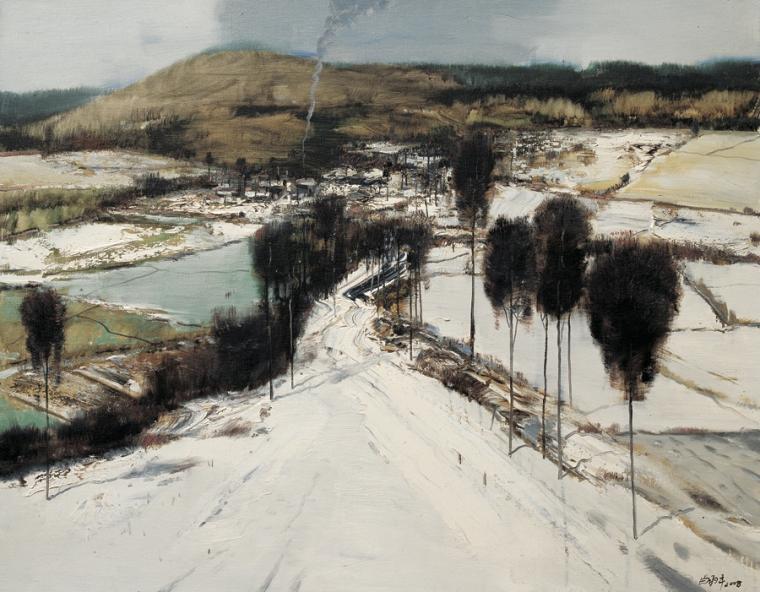 白羽平 《炊烟》 100x80cm 2009年 布面油画