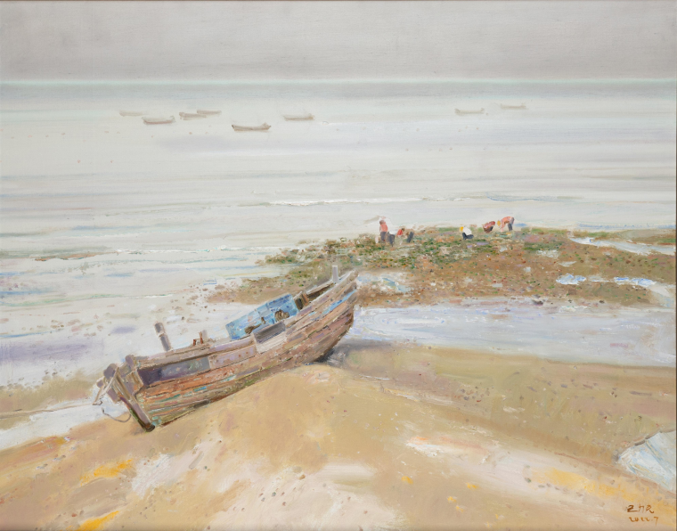 《赶海》油画 80×100cm 2022.7
