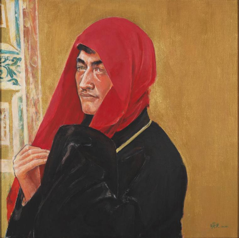 张曙光 《藏族青年》 80x80cm 布面油画 2020年