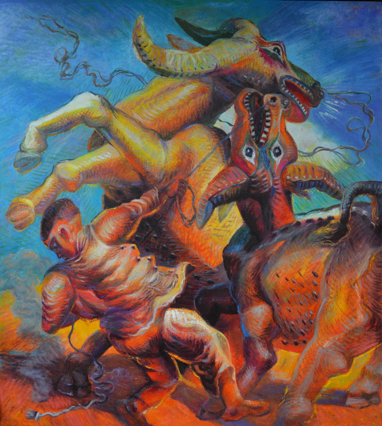 罗中立 《牛》 布面油画 200cmX180cm 2013年