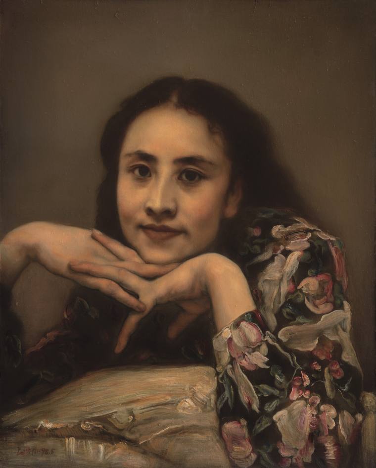 庞茂琨 《画家妻子肖像》 布面油画 73cmx62cm 1998年