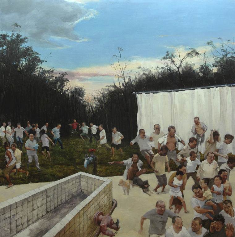 贺丹  《时间-空间》  200x200cm  2014