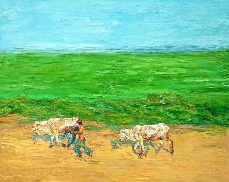 谢东明 《归途》 布面油画 80cmx100cm 2017