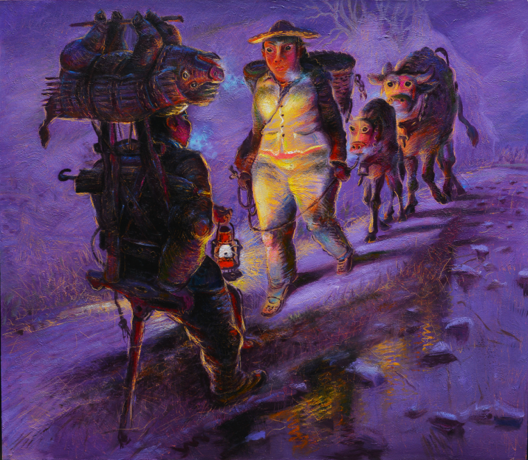 罗中立 《乡情系列之三》 布面油画 150cmx130cm 1999-2012年