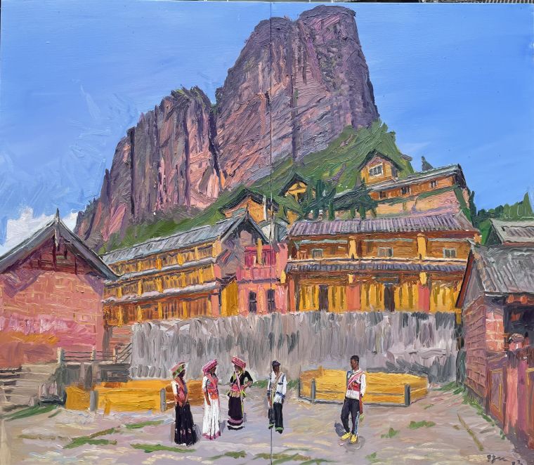 张路江 《说媒》 200cmx180cm 布面油画 2022年