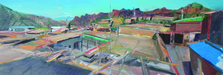 杨参军 《黄河吟》80x240cm 布面油画 2020