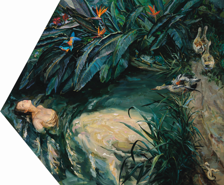 《奥菲利亚》Ophelia 250x300cm 布面丙烯Acrylic on canvas 2016