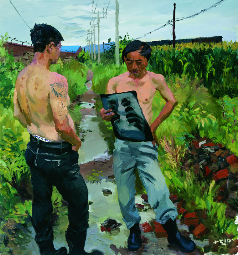 2010 《肋骨弯了》 bent rib 150x140cm 布面油画