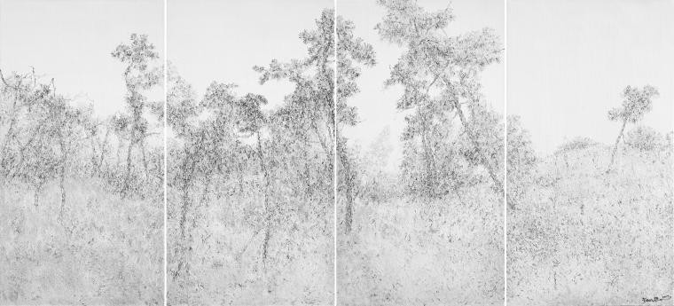 《林中路》4布面油画 86cmx184cm 2018