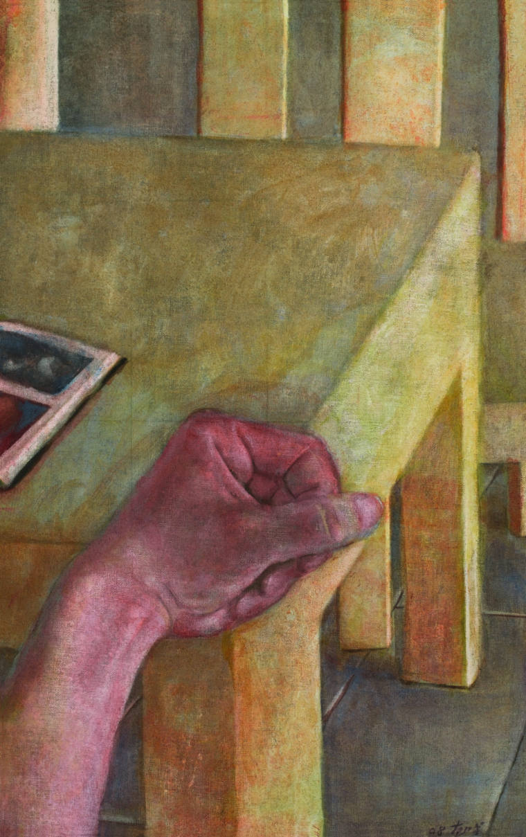 朝戈 《有书的静物》70x45cm 2010年