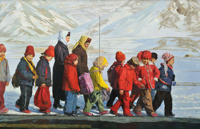 张祖英 《塔什库尔干的阳光》 布面油画 170cmx260cm 2015