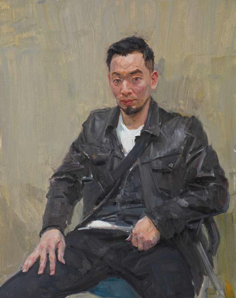 《机车手》  100x80cm  2022 何红舟