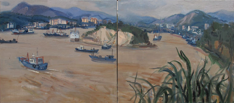 王琨  《港湾一》 160x65cm  2013年4月 