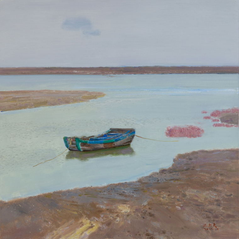 《海湾》油画 80x80cm 2022.10