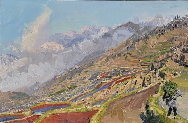 张路江 《云阳春早》 80cmx120cm 布面油画 2022年
