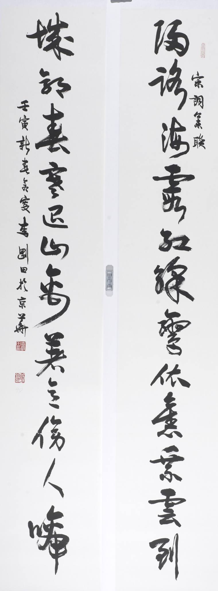 草书《归路城郭十二言》联（244cm x43cm x2 白色宣纸 2022年创作）