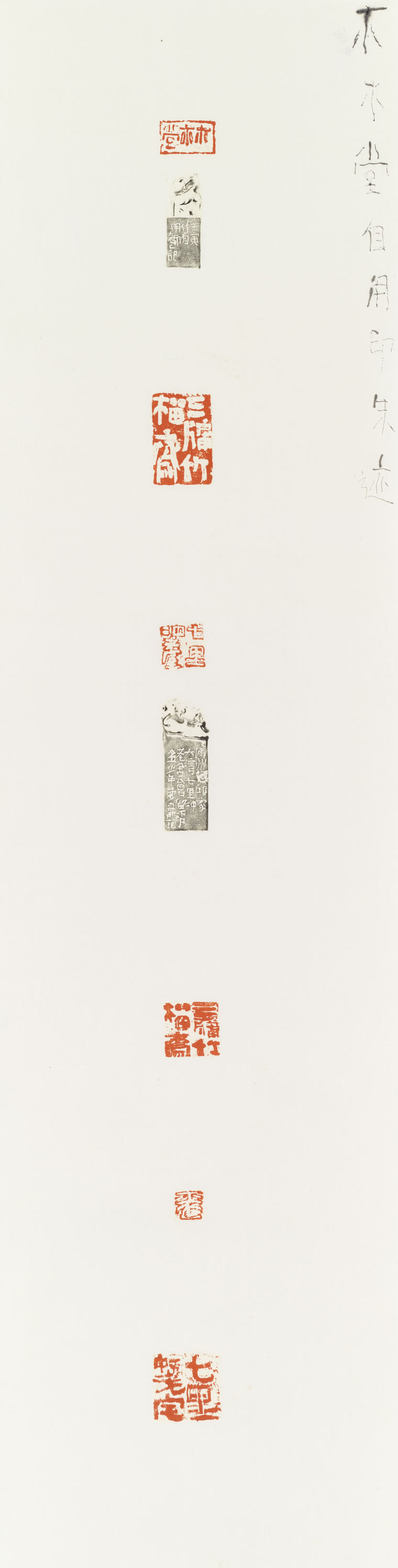 曾翔 木木堂自用印朱迹 138x34cm 2022年