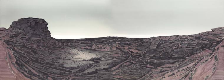 《麻黄梁记忆-2》1赵龙 75x204cm，纸上水彩2021