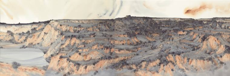《麻黄梁记忆-11》1 赵龙 204x75cm，纸上水彩2022