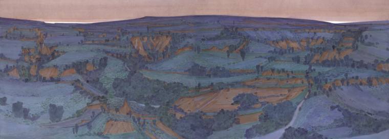 《麻黄梁记忆-10》1赵龙 204x75cm，纸上水彩2022