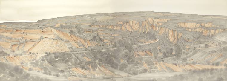 《麻黄梁记忆-9》1赵龙 204x75cm，纸上水彩2022