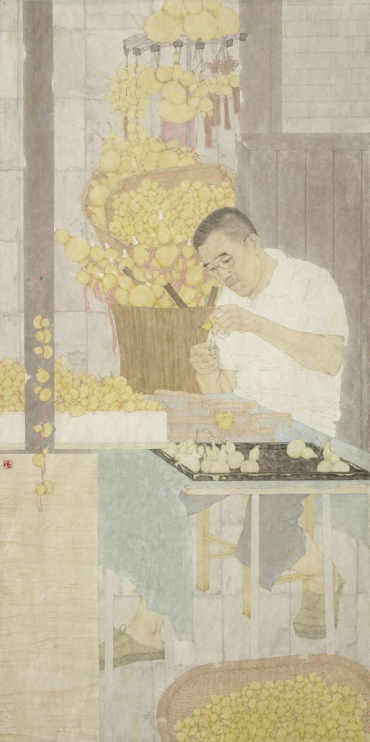 《活·九月》 录洁囡 95cm×190cm 纸本 2013年(1)